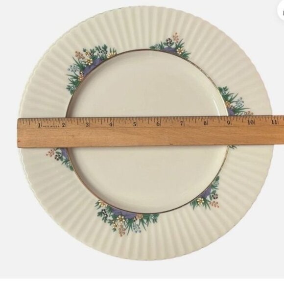 VTG Lenox 4 Rutledge P-303 Dinner Plate 10 7/8″ Raised Enamel Discontinued 24K - Picture 2 of 8